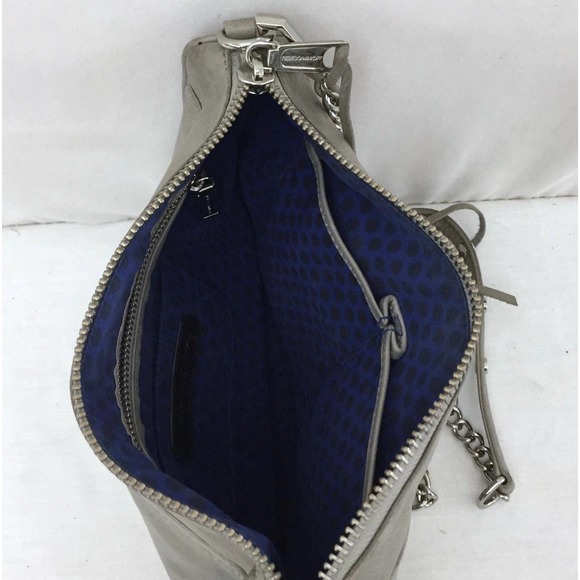 REBECCA MINKOFF BIG MAC Gray  leather / silver hardware   Crossbody/clutch purse - Picture 5 of 16